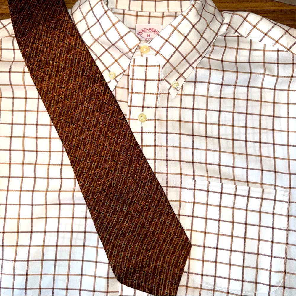 Croft & Barrow Mens Brown‎ Geographic Silk Tie Fall Autumn (Shirt NOT Included)
